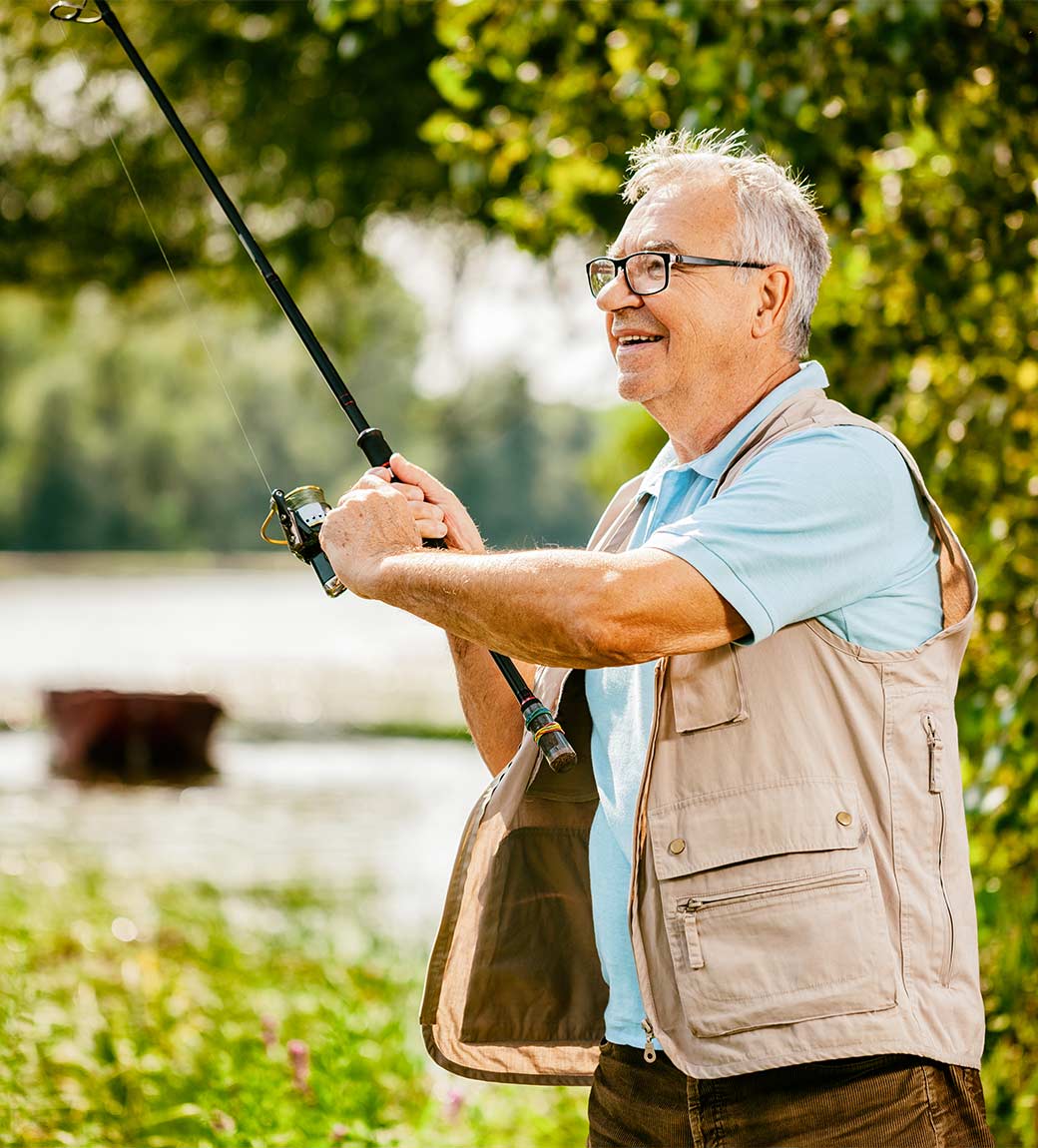 smiling senior man fishing tax deferred annuities for retirement white bear lake mn
